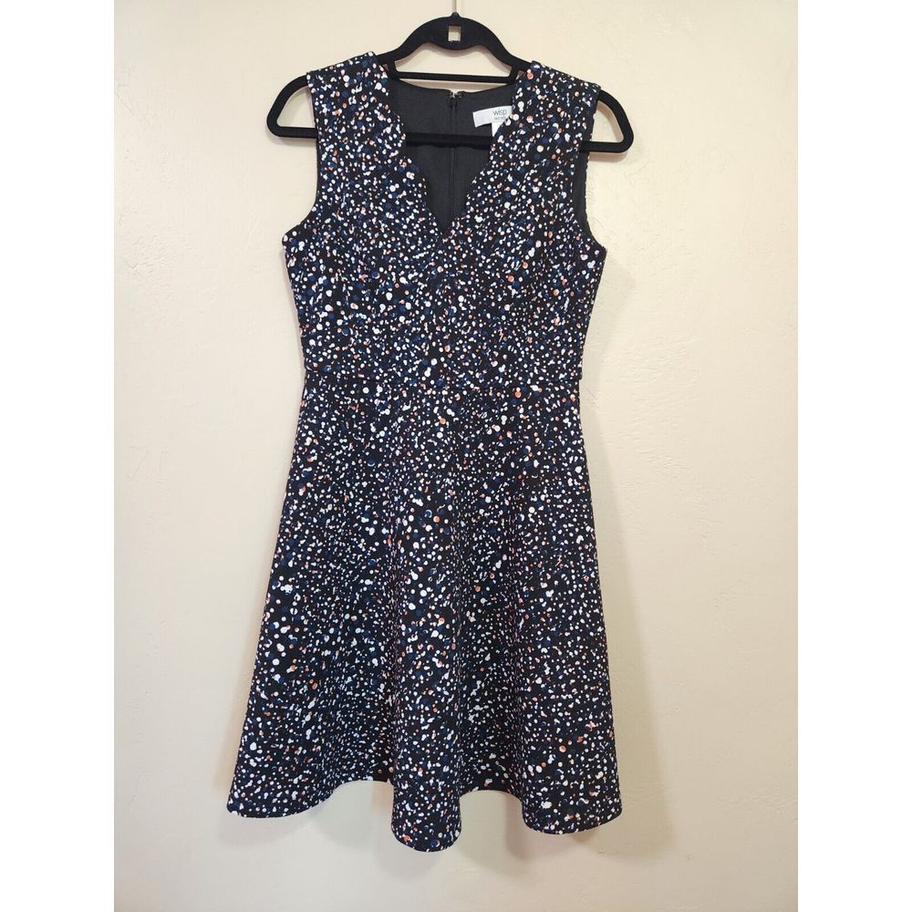 Wisp Petites Cleo Textured Knit Dress‎ Size 6 Vneck Black